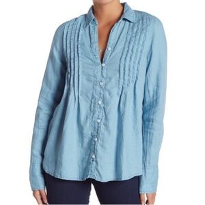 Free People Light Blue Button-Down Shirt